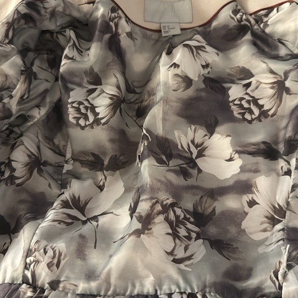 H&M Pea Coat Taupe Wool Ruffle - Picture 10 of 13